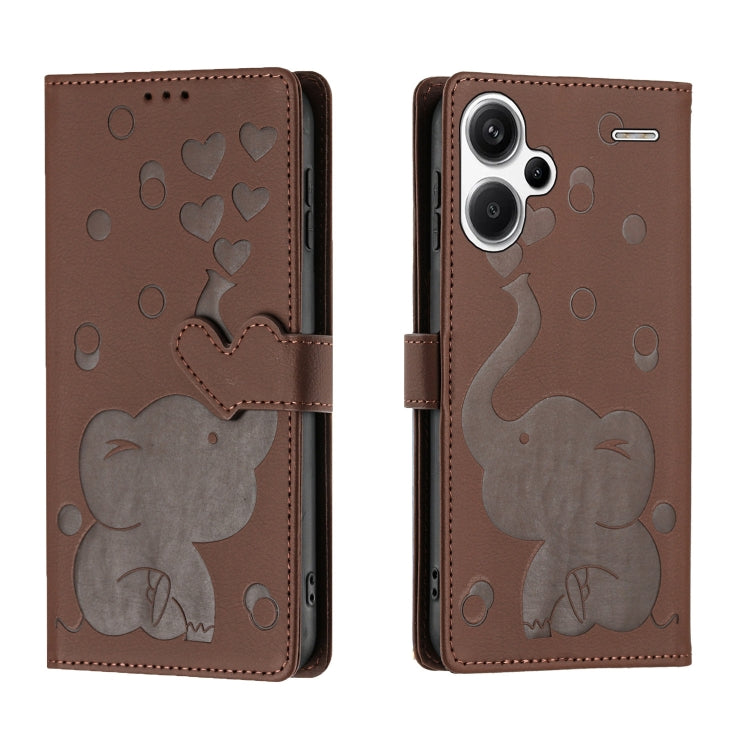 Cartoon Elephant Embossed Leather Phone Case, For Redmi Note 13 5G, For Redmi Note 13 Pro+, For Redmi 12 4G / 5G, For Redmi Note 12S 4G, For Redmi Note 12 4G, For Redmi Note 12 Pro 5G, For Redmi Note 12 5G, For Redmi Note 11 Pro 4G / 5G                ...