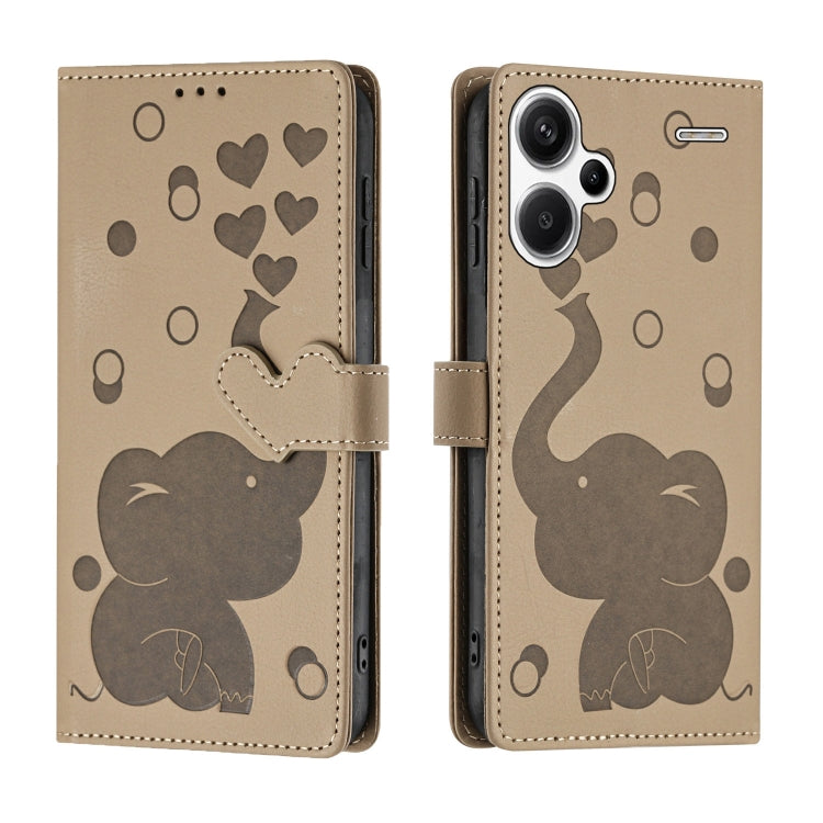 Cartoon Elephant Embossed Leather Phone Case, For Redmi Note 13 5G, For Redmi Note 13 Pro+, For Redmi 12 4G / 5G, For Redmi Note 12S 4G, For Redmi Note 12 4G, For Redmi Note 12 Pro 5G, For Redmi Note 12 5G, For Redmi Note 11 Pro 4G / 5G                ...