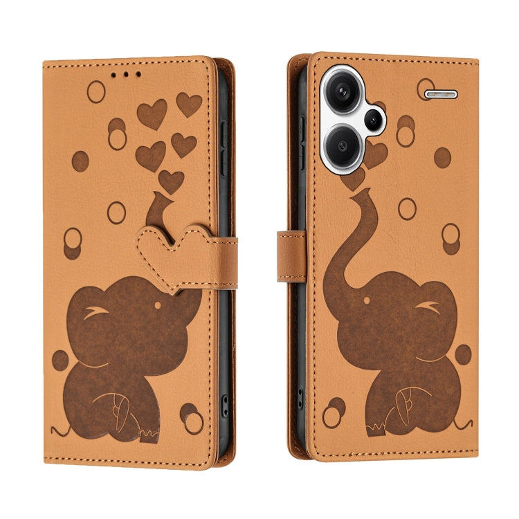 Cartoon Elephant Embossed Leather Phone Case, For Redmi Note 13 5G, For Redmi Note 13 Pro+, For Redmi 12 4G / 5G, For Redmi Note 12S 4G, For Redmi Note 12 4G, For Redmi Note 12 Pro 5G, For Redmi Note 12 5G, For Redmi Note 11 Pro 4G / 5G                ...