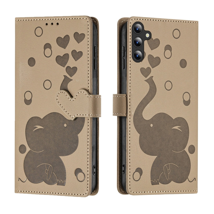 Cartoon Elephant Embossed Leather Phone Case, For Samsung Galaxy A57 5G, For Samsung Galaxy A37 5G, For Galaxy A27 5G, For Samsung Galaxy A17 5G / A26 5G, For Samsung Galaxy A56 5G, For Samsung Galaxy A26 5G, For Samsung Galaxy A36 5G                  ...