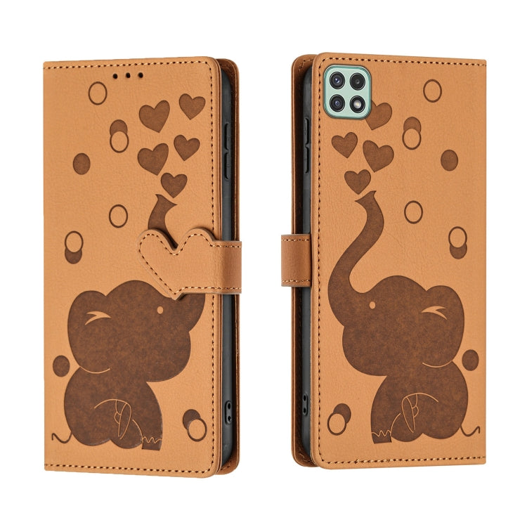 Cartoon Elephant Embossed Leather Phone Case, For Samsung Galaxy A12 5G, For Samsung Galaxy A13 4G / 5G, For Samsung Galaxy A53 5G, For Samsung Galaxy A33 5G, For Samsung Galaxy A52 4G / 5G, For Samsung Galaxy A22 5G, For Samsung Galaxy A32 5G         ...