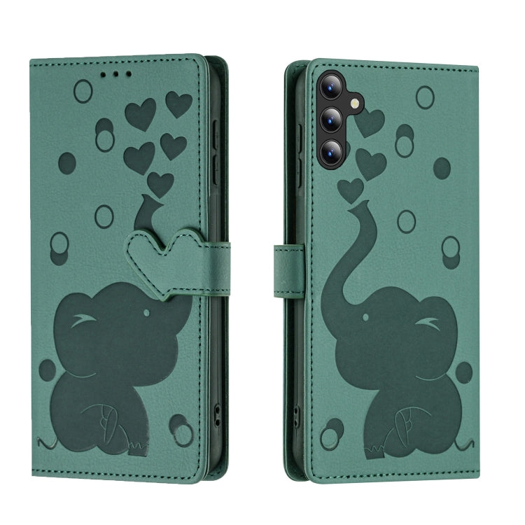 Cartoon Elephant Embossed Leather Phone Case, For Samsung Galaxy A55 5G, For Samsung Galaxy A35 5G, For Samsung Galaxy A05s, For Samsung Galaxy A25 5G, For Samsung Galaxy A24 4G, For Samsung Galaxy A23 5G, For Samsung Galaxy A14, For Samsung Galaxy A34...