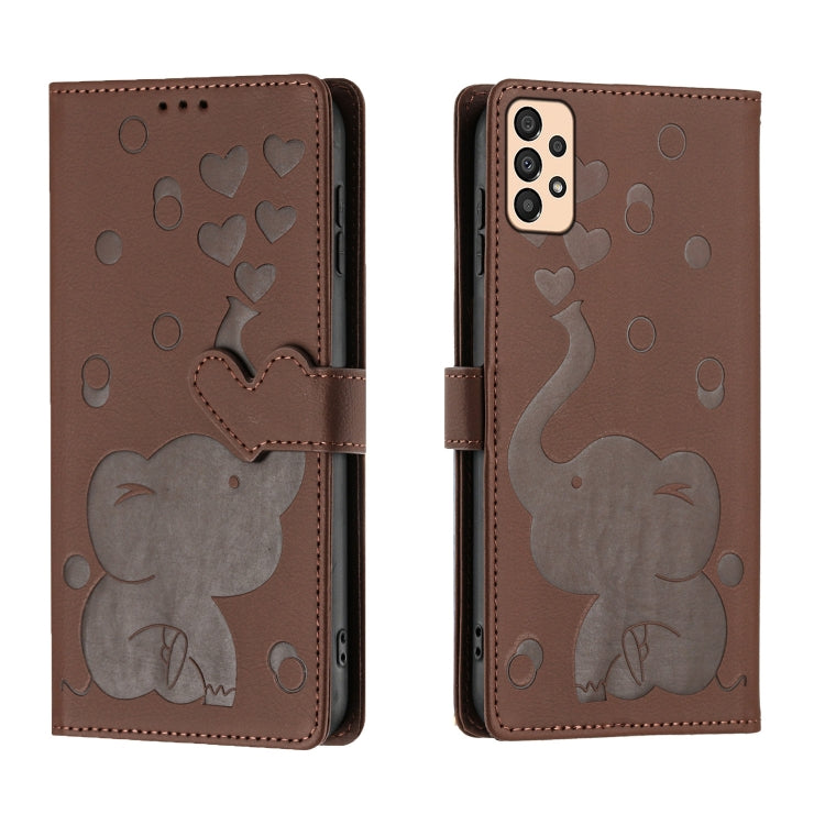 Cartoon Elephant Embossed Leather Phone Case, For Samsung Galaxy A12 5G, For Samsung Galaxy A13 4G / 5G, For Samsung Galaxy A53 5G, For Samsung Galaxy A33 5G, For Samsung Galaxy A52 4G / 5G, For Samsung Galaxy A22 5G, For Samsung Galaxy A32 5G         ...