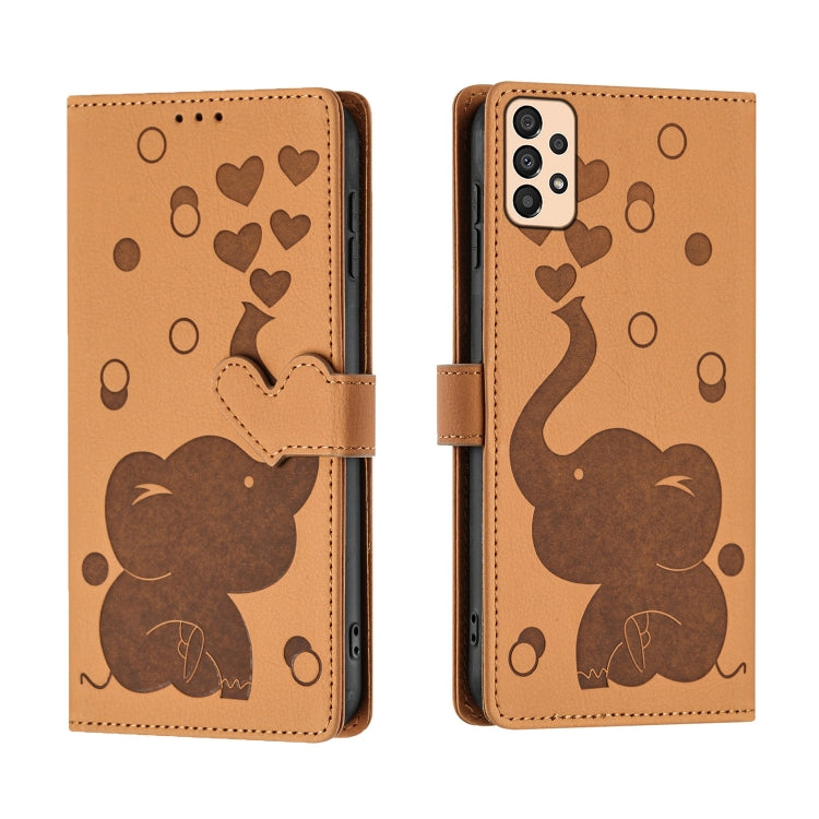 Cartoon Elephant Embossed Leather Phone Case, For Samsung Galaxy A12 5G, For Samsung Galaxy A13 4G / 5G, For Samsung Galaxy A53 5G, For Samsung Galaxy A33 5G, For Samsung Galaxy A52 4G / 5G, For Samsung Galaxy A22 5G, For Samsung Galaxy A32 5G         ...