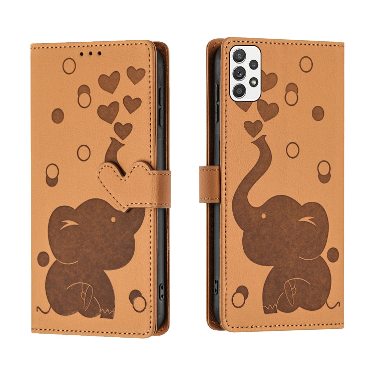 Cartoon Elephant Embossed Leather Phone Case, For Samsung Galaxy A12 5G, For Samsung Galaxy A13 4G / 5G, For Samsung Galaxy A53 5G, For Samsung Galaxy A33 5G, For Samsung Galaxy A52 4G / 5G, For Samsung Galaxy A22 5G, For Samsung Galaxy A32 5G         ...