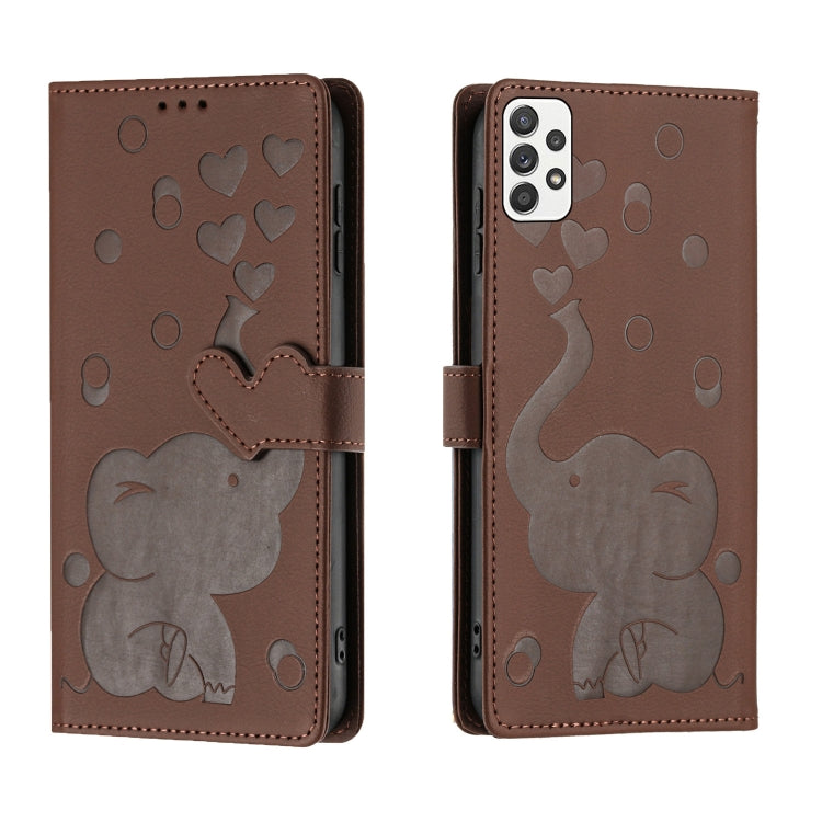 Cartoon Elephant Embossed Leather Phone Case, For Samsung Galaxy A12 5G, For Samsung Galaxy A13 4G / 5G, For Samsung Galaxy A53 5G, For Samsung Galaxy A33 5G, For Samsung Galaxy A52 4G / 5G, For Samsung Galaxy A22 5G, For Samsung Galaxy A32 5G         ...