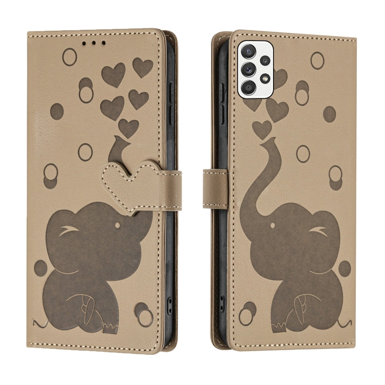 Cartoon Elephant Embossed Leather Phone Case, For Samsung Galaxy A12 5G, For Samsung Galaxy A13 4G / 5G, For Samsung Galaxy A53 5G, For Samsung Galaxy A33 5G, For Samsung Galaxy A52 4G / 5G, For Samsung Galaxy A22 5G, For Samsung Galaxy A32 5G         ...