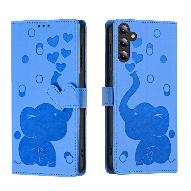 Cartoon Elephant Embossed Leather Phone Case, For Samsung Galaxy A57 5G, For Samsung Galaxy A37 5G, For Galaxy A27 5G, For Samsung Galaxy A17 5G / A26 5G, For Samsung Galaxy A56 5G, For Samsung Galaxy A26 5G, For Samsung Galaxy A36 5G                  ...