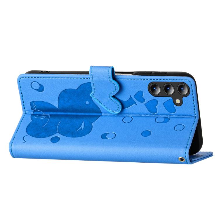 Cartoon Elephant Embossed Leather Phone Case, For Samsung Galaxy A57 5G, For Samsung Galaxy A37 5G, For Galaxy A27 5G, For Samsung Galaxy A17 5G / A26 5G, For Samsung Galaxy A56 5G, For Samsung Galaxy A26 5G, For Samsung Galaxy A36 5G                  ...
