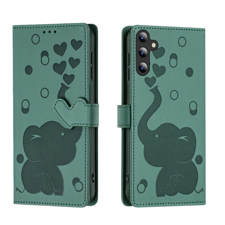 Cartoon Elephant Embossed Leather Phone Case, For Samsung Galaxy A57 5G, For Samsung Galaxy A37 5G, For Galaxy A27 5G, For Samsung Galaxy A17 5G / A26 5G, For Samsung Galaxy A56 5G, For Samsung Galaxy A26 5G, For Samsung Galaxy A36 5G                  ...