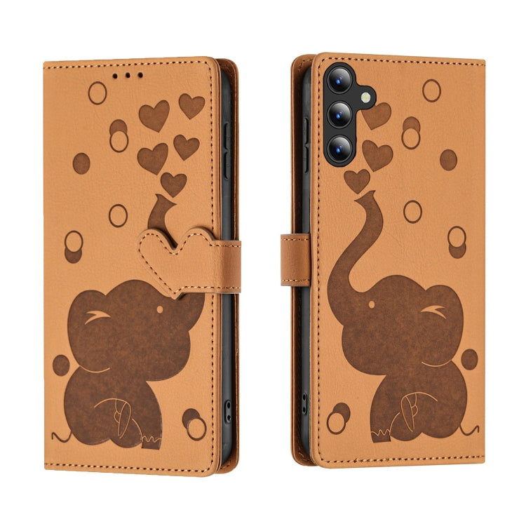 Cartoon Elephant Embossed Leather Phone Case, For Samsung Galaxy S24+ 5G, For Samsung Galaxy S24 5G, For Samsung Galaxy S23 FE 5G, For Samsung Galaxy S23 Ultra 5G, For Samsung Galaxy S23+ 5G, For Samsung Galaxy S23 5G, For Samsung Galaxy S20 FE        ...