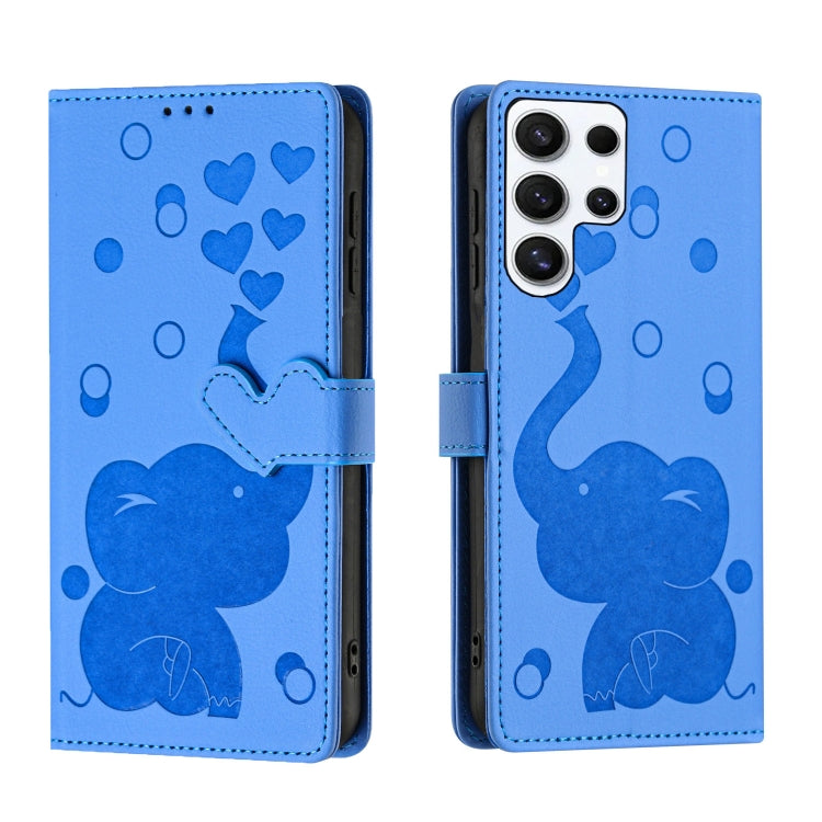 Cartoon Elephant Embossed Leather Phone Case, For Galaxy S26 FE 5G, For Samsung Galaxy S26+ 5G, For Samsung Galaxy S26 Ultra 5G, For Samsung Galaxy S26 5G, For Samsung Galaxy S25 FE 5G, For Samsung Galaxy S25 5G, For Samsung Galaxy S25+ 5G             ...