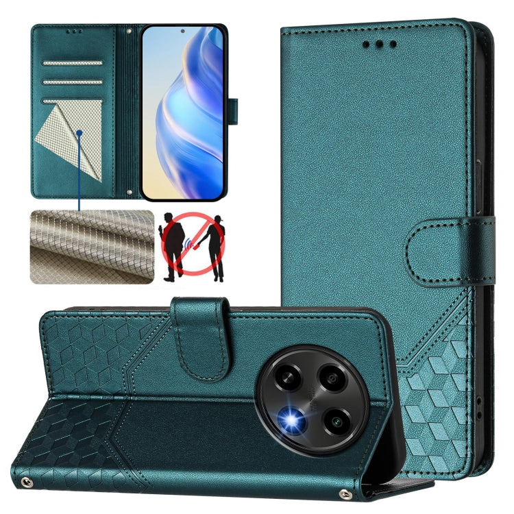 Honeycomb Embossing RFID Leather Phone Case, For OPPO F27 Pro+, For OPPO A60 4G Global, For OPPO Reno11 F 5G Global, For OPPO Find X7, For OPPO Reno11 5G Global, For OPPO Reno11 Pro 5G Global, For OPPO Find X7 Ultra, For OPPO A38 4G / A18 4G Global