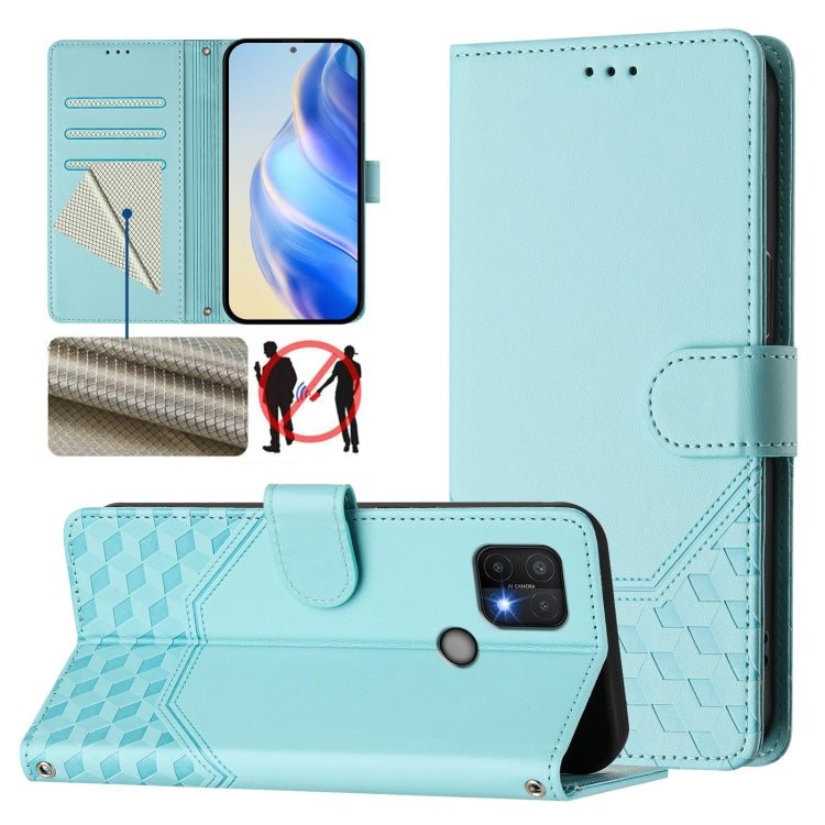 Honeycomb Embossing RFID Leather Phone Case, For OPPO Find X5, For OPPO Reno7 5G Global / Find X5 Lite, For OPPO A36 4G / A76 4G / A96 4G, For OPPO A54 4G / A54s / A55 5G / A16 / A16s, For OPPO A74 4G / F19 / F19s / A95 4G, For OPPO A15 / A15s / A35 20...