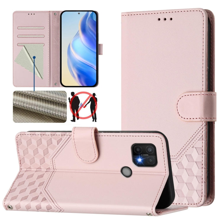 Honeycomb Embossing RFID Leather Phone Case, For OPPO Find X5, For OPPO Reno7 5G Global / Find X5 Lite, For OPPO A36 4G / A76 4G / A96 4G, For OPPO A54 4G / A54s / A55 5G / A16 / A16s, For OPPO A74 4G / F19 / F19s / A95 4G, For OPPO A15 / A15s / A35 20...