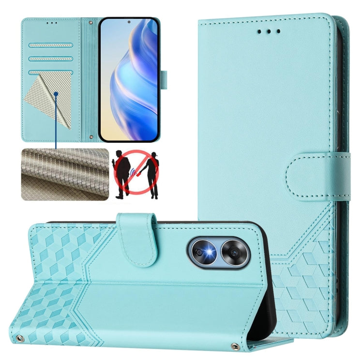 Honeycomb Embossing RFID Leather Phone Case, For OPPO A1 Pro 5G / Reno8 T 5G Global, For OPPO Reno9 5G / Reno9 Pro 5G, For OPPO A17 4G Global / A17k, For OPPO A57 4G / A77 4G / A57s 4G Global, For OPPO A77 5G / A97 5G, For OPPO Reno8 Pro 5G Global     ...