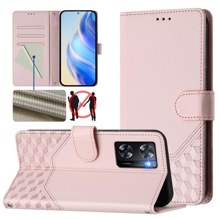 Honeycomb Embossing RFID Leather Phone Case, For OPPO A1 Pro 5G / Reno8 T 5G Global, For OPPO Reno9 5G / Reno9 Pro 5G, For OPPO A17 4G Global / A17k, For OPPO A57 4G / A77 4G / A57s 4G Global, For OPPO A77 5G / A97 5G, For OPPO Reno8 Pro 5G Global     ...