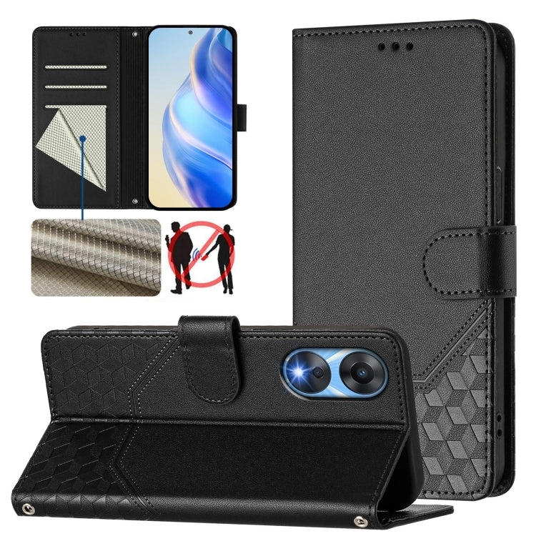 Honeycomb Embossing RFID Leather Phone Case, For OPPO Reno9 A, For OPPO Reno10 / Reno10 Pro Global, For OPPO A98 5G / F23 5G India, For OPPO Find X8 Pro, For OPPO A78 5G Global / A1x 5G, For OPPO Reno8 T 4G, For OPPO Find X6 Pro, For OPPO Find X6