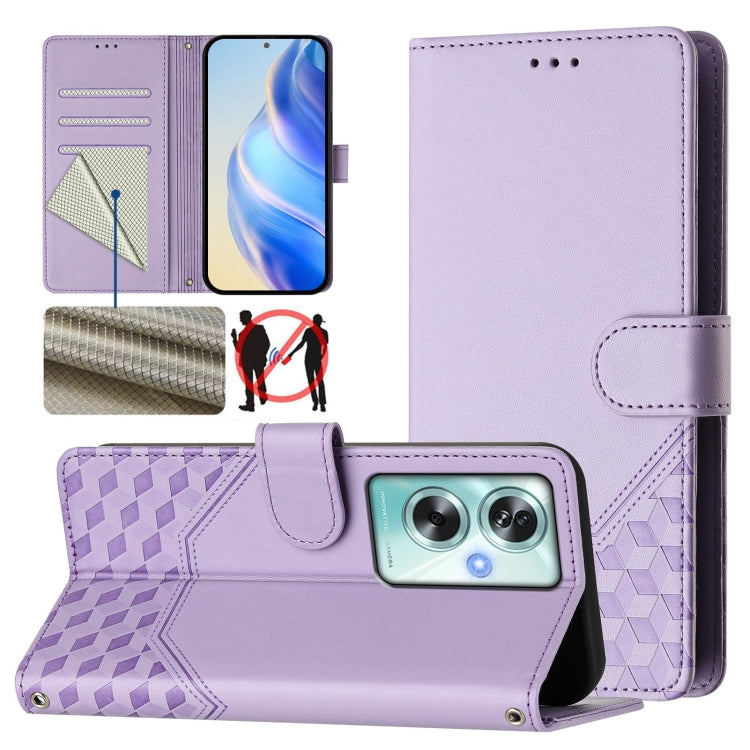 Honeycomb Embossing RFID Leather Phone Case, For OPPO A54 5G / A74 5G / A93 5G, For OPPO Reno5 / Find X3 Lite, For OPPO A79 5G Global