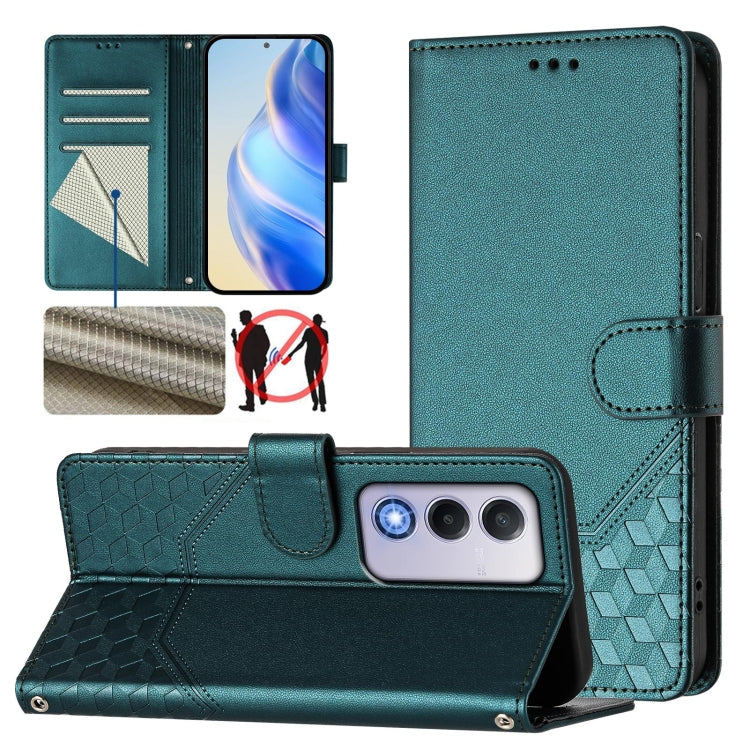 Honeycomb Embossing RFID Leather Phone Case, For OPPO Find X8 Ultra 5G, For OPPO A5 Pro 5G Global, For OPPO A5 Pro China, For OPPO Find X8, For OPPO A80 5G European / K12x 5G Global, For OPPO Reno12 F 4G Global, For OPPO Reno12 Pro 5G Global           ...