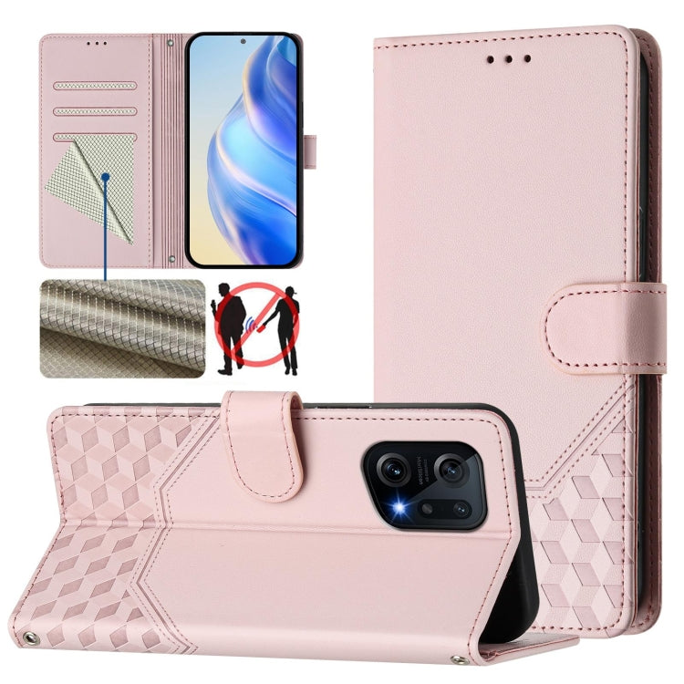 Honeycomb Embossing RFID Leather Phone Case, For OPPO Find X5, For OPPO Reno7 5G Global / Find X5 Lite, For OPPO A36 4G / A76 4G / A96 4G, For OPPO A54 4G / A54s / A55 5G / A16 / A16s, For OPPO A74 4G / F19 / F19s / A95 4G, For OPPO A15 / A15s / A35 20...