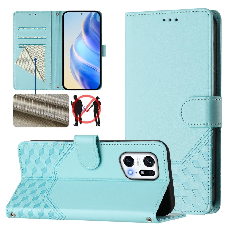 Honeycomb Embossing RFID Leather Phone Case, For OPPO A1 Pro 5G / Reno8 T 5G Global, For OPPO Reno9 5G / Reno9 Pro 5G, For OPPO A17 4G Global / A17k, For OPPO A57 4G / A77 4G / A57s 4G Global, For OPPO A77 5G / A97 5G, For OPPO Reno8 Pro 5G Global     ...