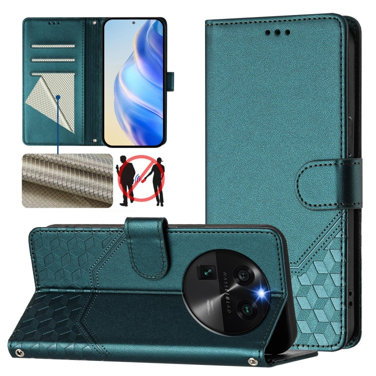 Honeycomb Embossing RFID Leather Phone Case, For OPPO Reno9 A, For OPPO Reno10 / Reno10 Pro Global, For OPPO A98 5G / F23 5G India, For OPPO Find X8 Pro, For OPPO A78 5G Global / A1x 5G, For OPPO Reno8 T 4G, For OPPO Find X6 Pro, For OPPO Find X6