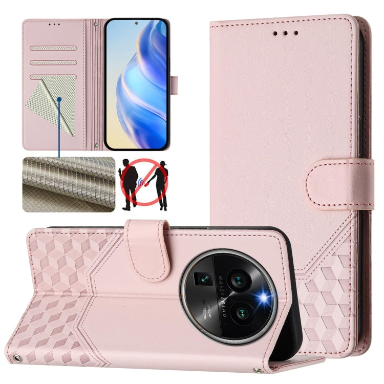 Honeycomb Embossing RFID Leather Phone Case, For OPPO Reno9 A, For OPPO Reno10 / Reno10 Pro Global, For OPPO A98 5G / F23 5G India, For OPPO Find X8 Pro, For OPPO A78 5G Global / A1x 5G, For OPPO Reno8 T 4G, For OPPO Find X6 Pro, For OPPO Find X6