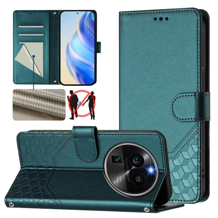 Honeycomb Embossing RFID Leather Phone Case, For OPPO Reno9 A, For OPPO Reno10 / Reno10 Pro Global, For OPPO A98 5G / F23 5G India, For OPPO Find X8 Pro, For OPPO A78 5G Global / A1x 5G, For OPPO Reno8 T 4G, For OPPO Find X6 Pro, For OPPO Find X6