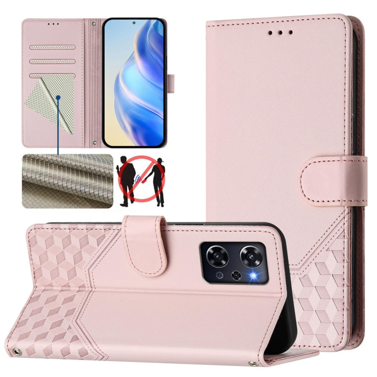 Honeycomb Embossing RFID Leather Phone Case, For OPPO Reno9 A, For OPPO Reno10 / Reno10 Pro Global, For OPPO A98 5G / F23 5G India, For OPPO Find X8 Pro, For OPPO A78 5G Global / A1x 5G, For OPPO Reno8 T 4G, For OPPO Find X6 Pro, For OPPO Find X6