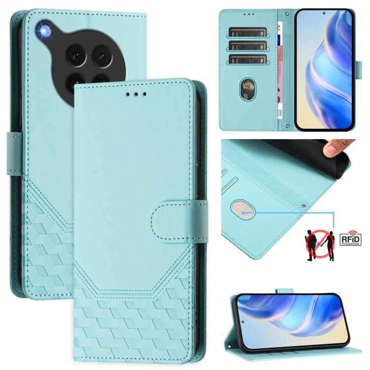 Honeycomb Embossing RFID Leather Phone Case, For OPPO K13 Turbo 5G, For OPPO Reno14 F 5G, For OPPO A5x 5G / 4G Global, For OPPO A5 5G / A3 Pro 5G Global, For OPPO Reno14 Pro Global, For OPPO Reno14 Global, For OPPO Find X8s+ 5G, For OPPO Find X8s 5G