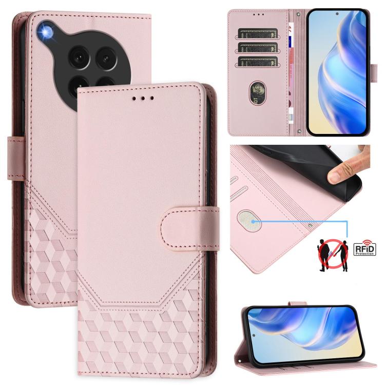 Honeycomb Embossing RFID Leather Phone Case, For OPPO K13 Turbo 5G, For OPPO Reno14 F 5G, For OPPO A5x 5G / 4G Global, For OPPO A5 5G / A3 Pro 5G Global, For OPPO Reno14 Pro Global, For OPPO Reno14 Global, For OPPO Find X8s+ 5G, For OPPO Find X8s 5G