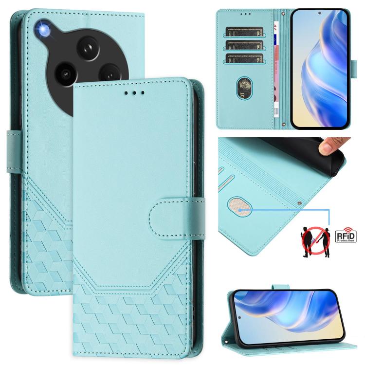 Honeycomb Embossing RFID Leather Phone Case, For OPPO K13 Turbo 5G, For OPPO Reno14 F 5G, For OPPO A5x 5G / 4G Global, For OPPO A5 5G / A3 Pro 5G Global, For OPPO Reno14 Pro Global, For OPPO Reno14 Global, For OPPO Find X8s+ 5G, For OPPO Find X8s 5G