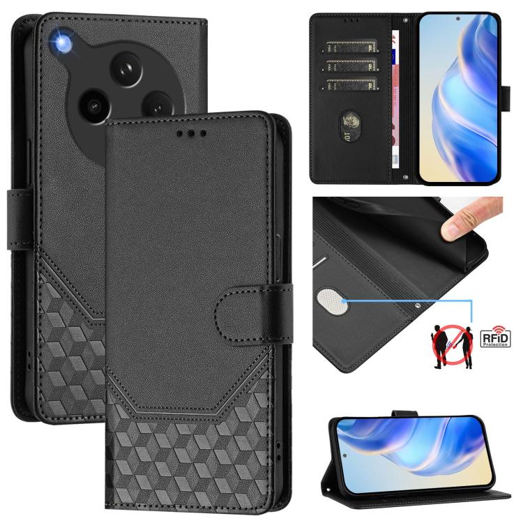 Honeycomb Embossing RFID Leather Phone Case, For OPPO K13 Turbo 5G, For OPPO Reno14 F 5G, For OPPO A5x 5G / 4G Global, For OPPO A5 5G / A3 Pro 5G Global, For OPPO Reno14 Pro Global, For OPPO Reno14 Global, For OPPO Find X8s+ 5G, For OPPO Find X8s 5G