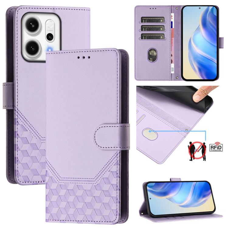 Honeycomb Embossing RFID Leather Phone Case, For OPPO K13 Turbo 5G, For OPPO Reno14 F 5G, For OPPO A5x 5G / 4G Global, For OPPO A5 5G / A3 Pro 5G Global, For OPPO Reno14 Pro Global, For OPPO Reno14 Global, For OPPO Find X8s+ 5G, For OPPO Find X8s 5G