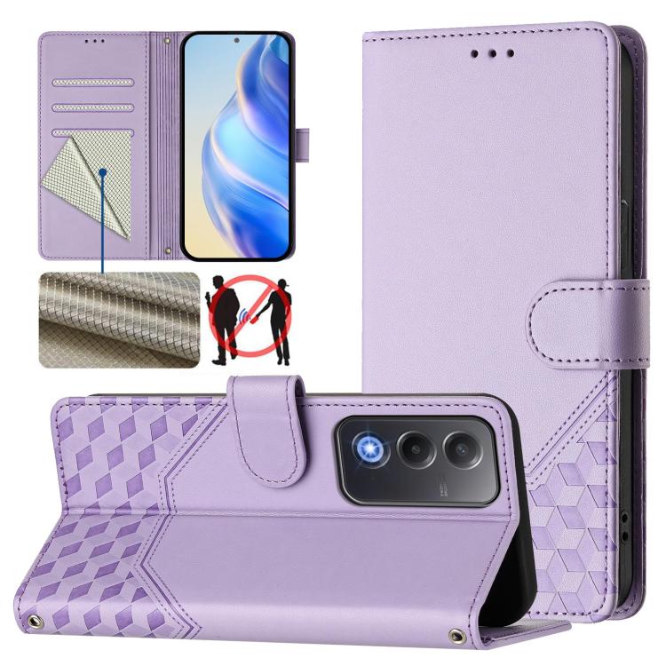 Honeycomb Embossing RFID Leather Phone Case, For OPPO K13 Turbo 5G, For OPPO Reno14 F 5G, For OPPO A5x 5G / 4G Global, For OPPO A5 5G / A3 Pro 5G Global, For OPPO Reno14 Pro Global, For OPPO Reno14 Global, For OPPO Find X8s+ 5G, For OPPO Find X8s 5G