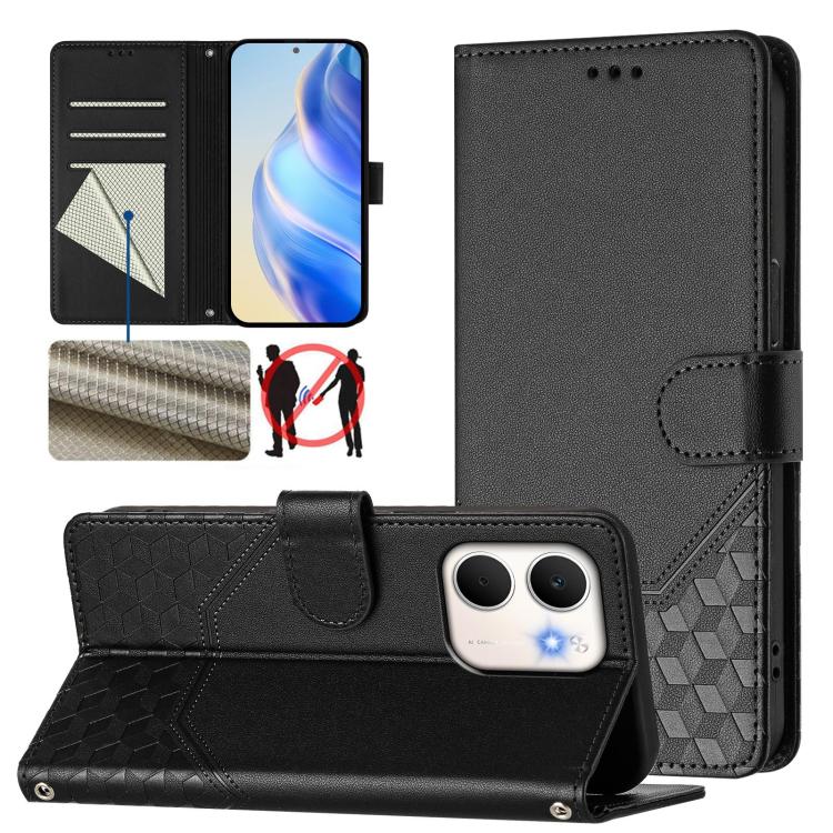Honeycomb Embossing RFID Leather Phone Case, For OPPO K13 Turbo 5G, For OPPO Reno14 F 5G, For OPPO A5x 5G / 4G Global, For OPPO A5 5G / A3 Pro 5G Global, For OPPO Reno14 Pro Global, For OPPO Reno14 Global, For OPPO Find X8s+ 5G, For OPPO Find X8s 5G