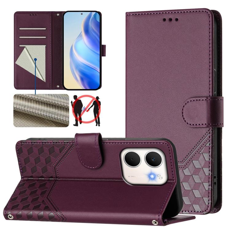 Honeycomb Embossing RFID Leather Phone Case, For OPPO K13 Turbo 5G, For OPPO Reno14 F 5G, For OPPO A5x 5G / 4G Global, For OPPO A5 5G / A3 Pro 5G Global, For OPPO Reno14 Pro Global, For OPPO Reno14 Global, For OPPO Find X8s+ 5G, For OPPO Find X8s 5G