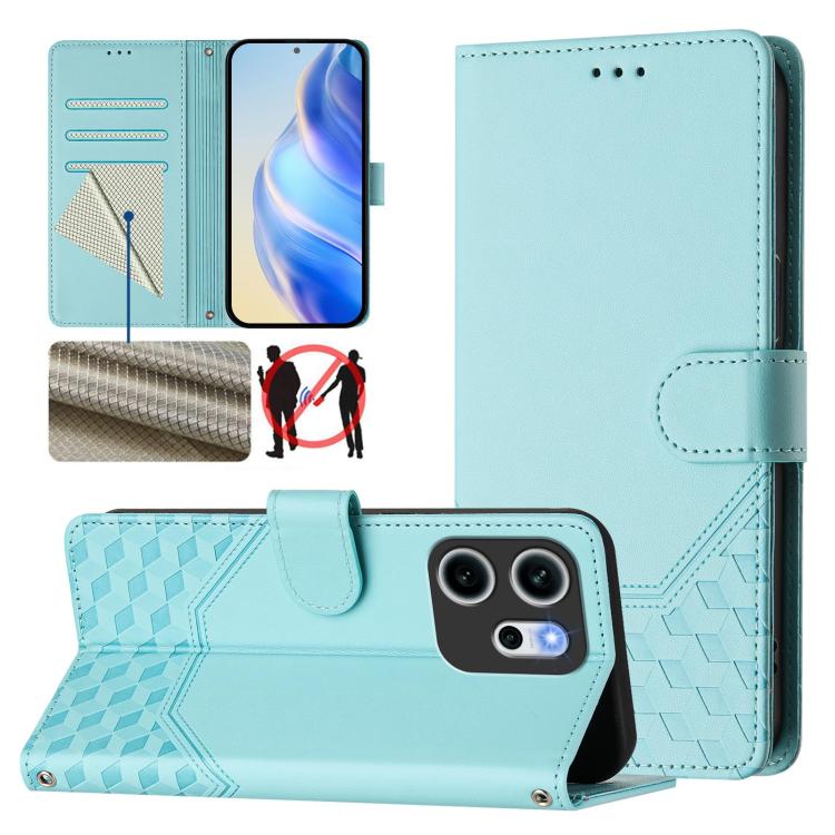 Honeycomb Embossing RFID Leather Phone Case, For OPPO K13 Turbo 5G, For OPPO Reno14 F 5G, For OPPO A5x 5G / 4G Global, For OPPO A5 5G / A3 Pro 5G Global, For OPPO Reno14 Pro Global, For OPPO Reno14 Global, For OPPO Find X8s+ 5G, For OPPO Find X8s 5G