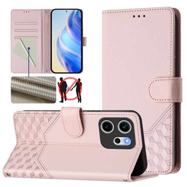 Honeycomb Embossing RFID Leather Phone Case, For OPPO K13 Turbo 5G, For OPPO Reno14 F 5G, For OPPO A5x 5G / 4G Global, For OPPO A5 5G / A3 Pro 5G Global, For OPPO Reno14 Pro Global, For OPPO Reno14 Global, For OPPO Find X8s+ 5G, For OPPO Find X8s 5G