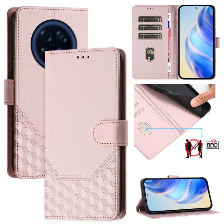 Honeycomb Embossing RFID Leather Phone Case, For OPPO Reno13 F 5G / Reno13 A, For OPPO Reno16 F 5G / Reno16 FS 5G, For OPPO Reno16 5G / Reno16 Pro 5G Global, For OPPO Find X9s Pro, For OPPO Find X9 Ultra, For OPPO Find X9, For OPPO A6 GT 5G            ...