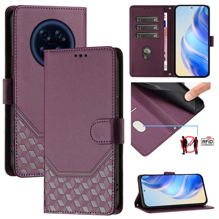 Honeycomb Embossing RFID Leather Phone Case, For OPPO Reno13 F 5G / Reno13 A, For OPPO Reno16 F 5G / Reno16 FS 5G, For OPPO Reno16 5G / Reno16 Pro 5G Global, For OPPO Find X9s Pro, For OPPO Find X9 Ultra, For OPPO Find X9, For OPPO A6 GT 5G            ...