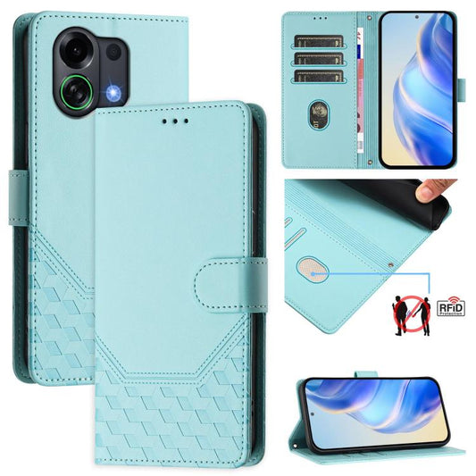 Honeycomb Embossing RFID Leather Phone Case, For OPPO K13 Turbo 5G, For OPPO Reno14 F 5G, For OPPO A5x 5G / 4G Global, For OPPO A5 5G / A3 Pro 5G Global, For OPPO Reno14 Pro Global, For OPPO Reno14 Global, For OPPO Find X8s+ 5G, For OPPO Find X8s 5G