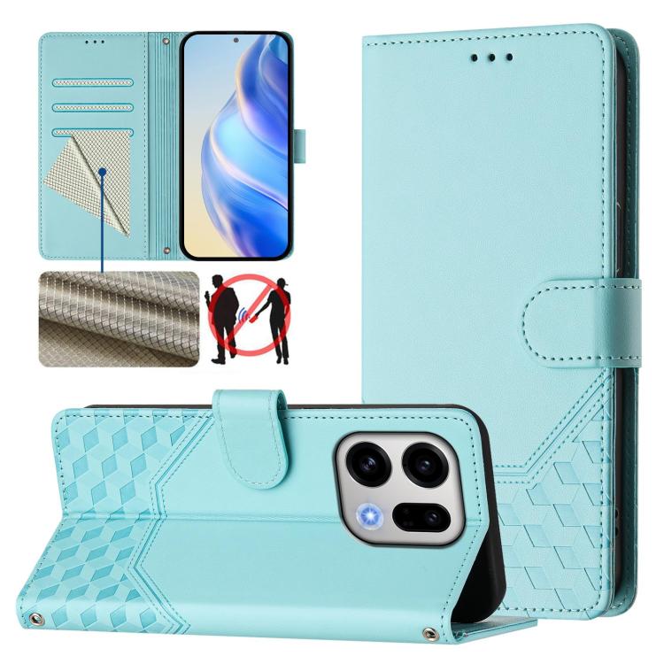 Honeycomb Embossing RFID Leather Phone Case, For OPPO Reno13 F 5G / Reno13 A, For OPPO Reno16 F 5G / Reno16 FS 5G, For OPPO Reno16 5G / Reno16 Pro 5G Global, For OPPO Find X9s Pro, For OPPO Find X9 Ultra, For OPPO Find X9, For OPPO A6 GT 5G            ...