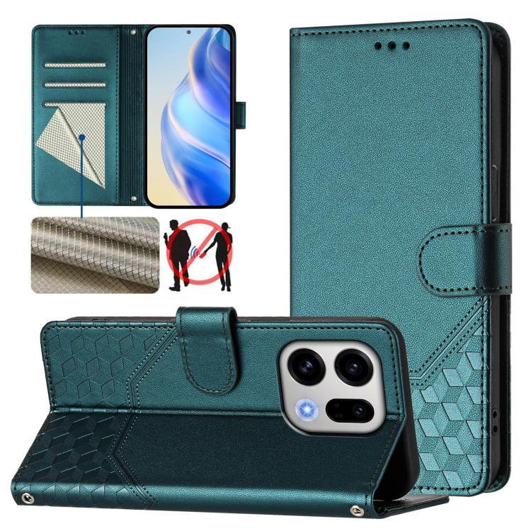Honeycomb Embossing RFID Leather Phone Case, For OPPO Reno13 F 5G / Reno13 A, For OPPO Reno16 F 5G / Reno16 FS 5G, For OPPO Reno16 5G / Reno16 Pro 5G Global, For OPPO Find X9s Pro, For OPPO Find X9 Ultra, For OPPO Find X9, For OPPO A6 GT 5G            ...