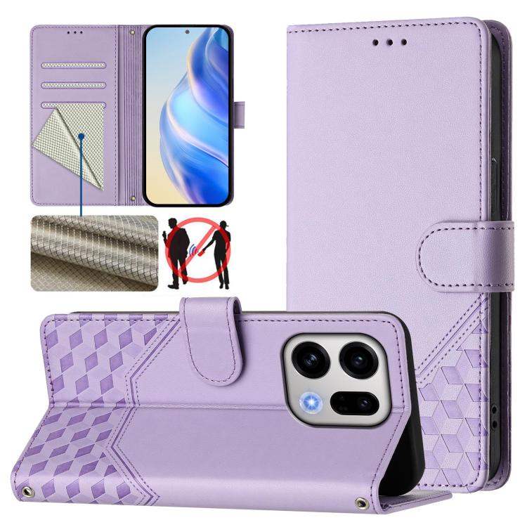 Honeycomb Embossing RFID Leather Phone Case, For OPPO Reno13 F 5G / Reno13 A, For OPPO Reno16 F 5G / Reno16 FS 5G, For OPPO Reno16 5G / Reno16 Pro 5G Global, For OPPO Find X9s Pro, For OPPO Find X9 Ultra, For OPPO Find X9, For OPPO A6 GT 5G            ...
