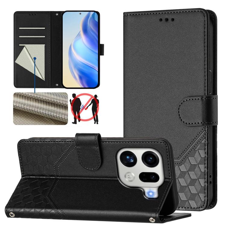 Honeycomb Embossing RFID Leather Phone Case, For OPPO Reno13 F 5G / Reno13 A, For OPPO Reno16 F 5G / Reno16 FS 5G, For OPPO Reno16 5G / Reno16 Pro 5G Global, For OPPO Find X9s Pro, For OPPO Find X9 Ultra, For OPPO Find X9, For OPPO A6 GT 5G            ...