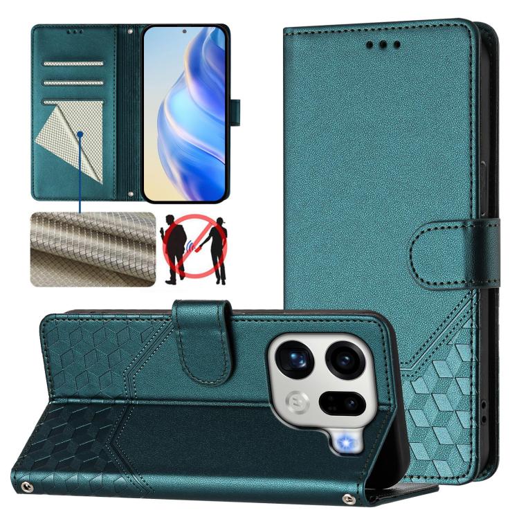 Honeycomb Embossing RFID Leather Phone Case, For OPPO Reno13 F 5G / Reno13 A, For OPPO Reno16 F 5G / Reno16 FS 5G, For OPPO Reno16 5G / Reno16 Pro 5G Global, For OPPO Find X9s Pro, For OPPO Find X9 Ultra, For OPPO Find X9, For OPPO A6 GT 5G            ...