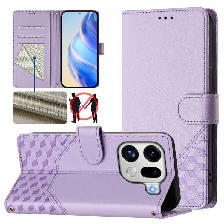 Honeycomb Embossing RFID Leather Phone Case, For OPPO Reno13 F 5G / Reno13 A, For OPPO Reno16 F 5G / Reno16 FS 5G, For OPPO Reno16 5G / Reno16 Pro 5G Global, For OPPO Find X9s Pro, For OPPO Find X9 Ultra, For OPPO Find X9, For OPPO A6 GT 5G            ...