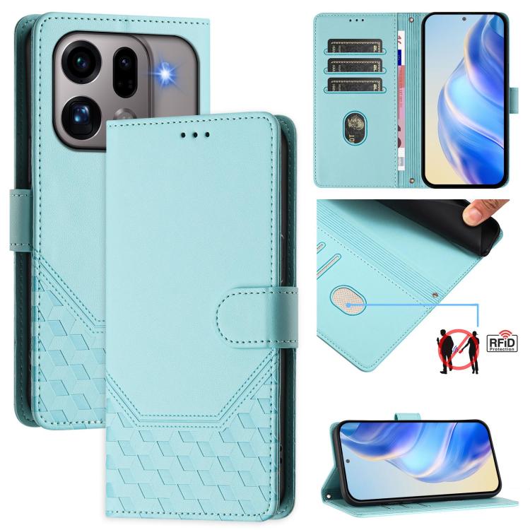 Honeycomb Embossing RFID Leather Phone Case, For OPPO Reno13 F 5G / Reno13 A, For OPPO Reno16 F 5G / Reno16 FS 5G, For OPPO Reno16 5G / Reno16 Pro 5G Global, For OPPO Find X9s Pro, For OPPO Find X9 Ultra, For OPPO Find X9, For OPPO A6 GT 5G            ...